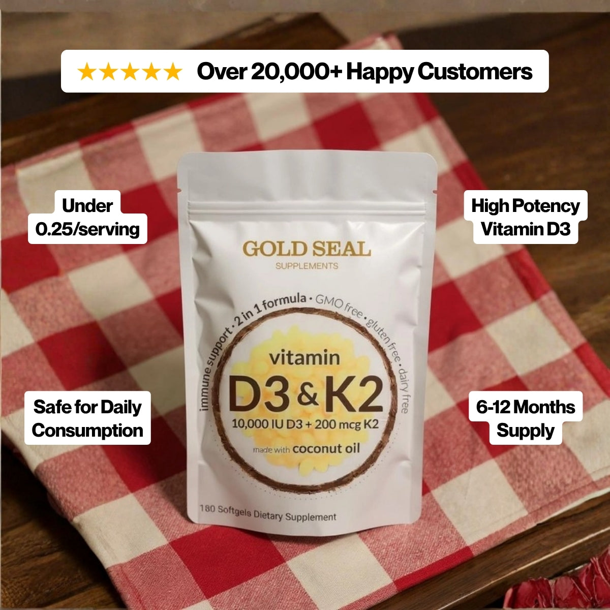 High-Potency Vitamin D3 & K2 Softgels