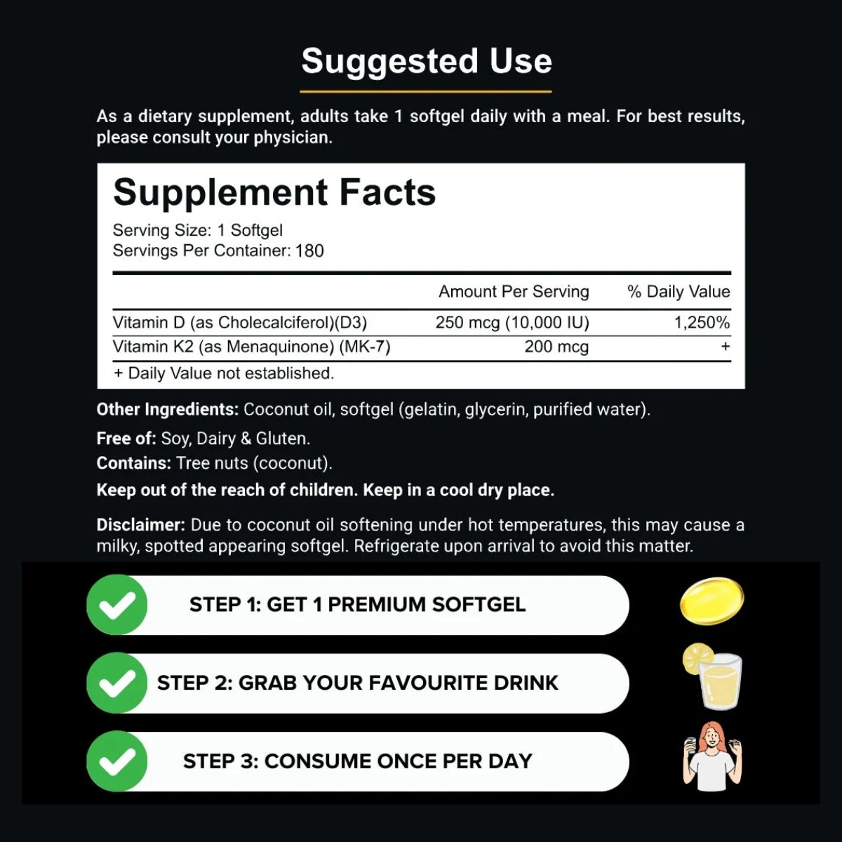 High-Potency Vitamin D3 & K2 Softgels