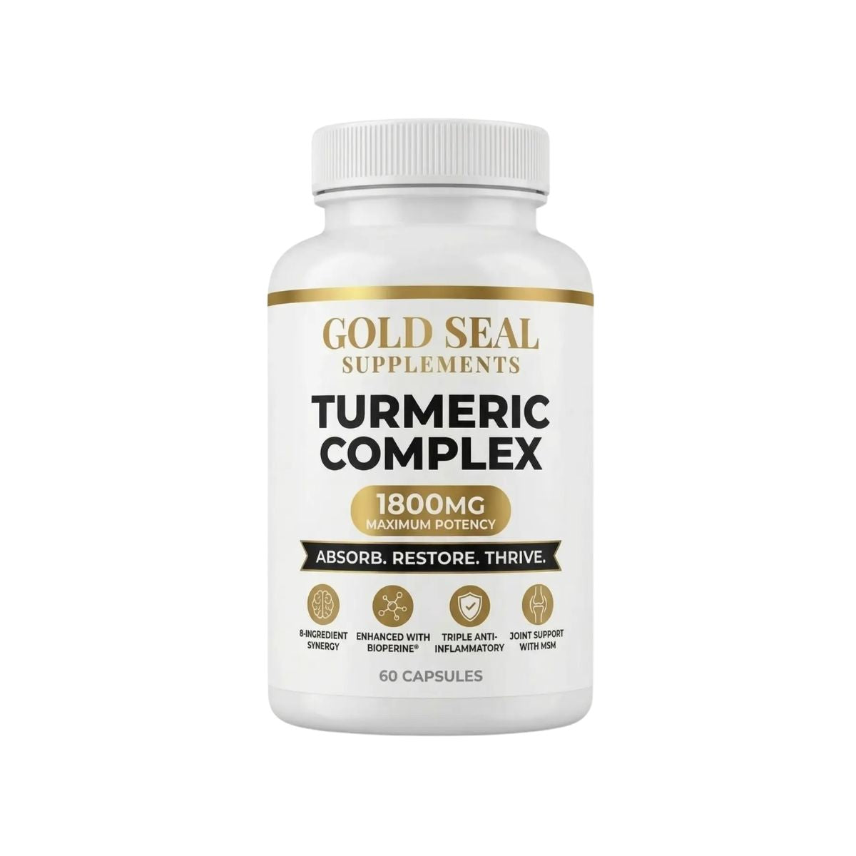 Gold Seal Turmeric Complex 1800MG Maximum Potency (1 Bottle)