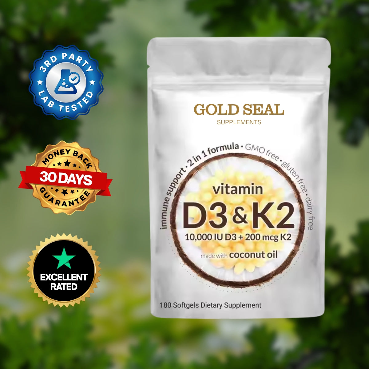High-Potency Vitamin D3 & K2 Softgels